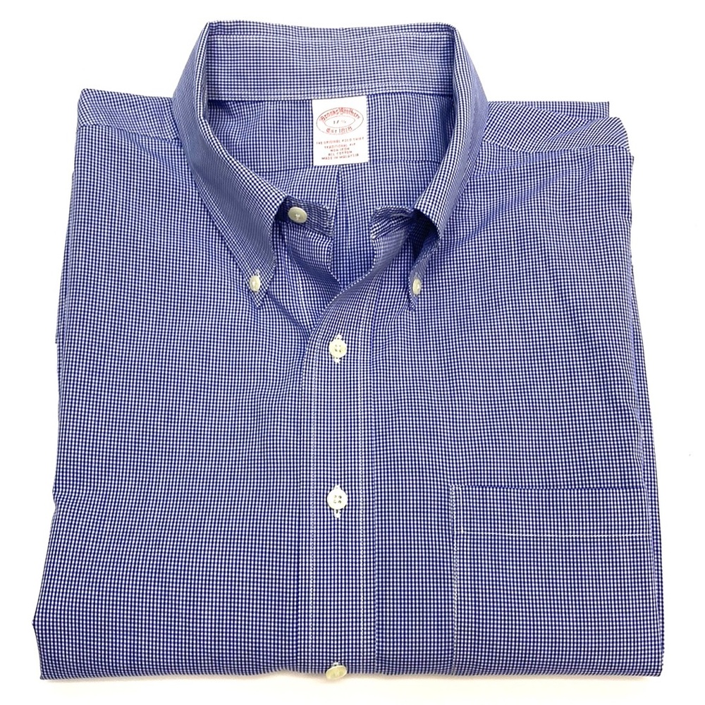 Brooks Brothers Men's Traditional Fit No-Iron Button Down Short Sleeve Shirt